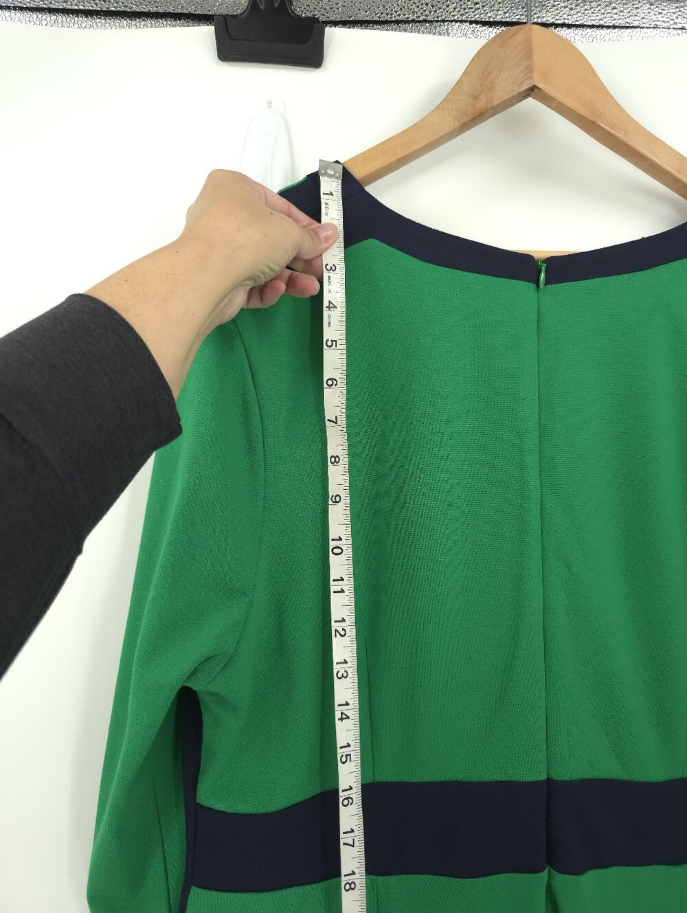 Boden Catherine Ponte Midi Dress Rich Emerald Colorblock Fit Flare Long Sleeve - Picture 14 of 16